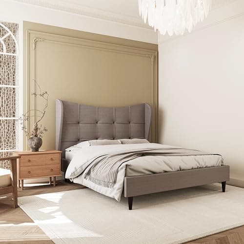 Image of Seconique Verona 4'6" Double Bed in Brown Fabric