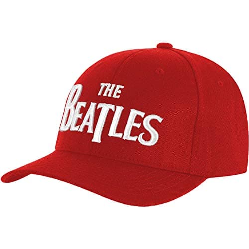 Image of The Beatles Drop T White Logo Red Baseball Cap