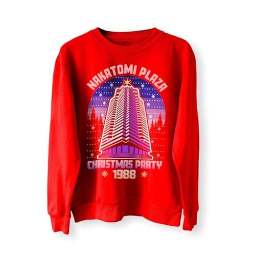 Image of BlackMacaw Nakatomi Plaza Party 1988 Christmas Jumper, Sweater, Sweatshirt, Xmas Funny 80's Die Movie Bruce_RED_M
