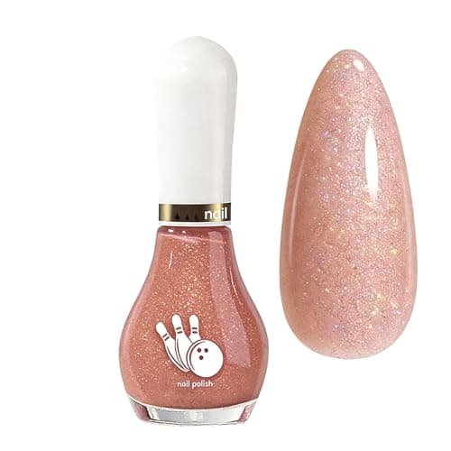 Image of Glitter Nail Varnish - Nude Pink Shimmer Nail Polish - Breathable Nail Varnish - Quick Dry & Long Lasting - No Need UV Polish for Women DIY Nail Art Manicure (Nude, Glitter)