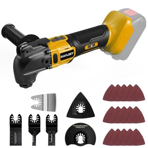 Image of Cordless Oscillating Multi Tools Compatible with Dewalt 18V/20V Battery, 6 Speeds to 21000 OPM, 4°Angle, Quick-fit Blade with 21pcs Accessories for Cutting, Sanding, Scraping (Tools Only)