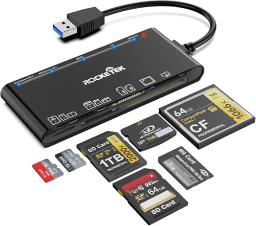 Image of xD-Picture Card Reader USB 3.0, Multi-Card Reader for xD/CF/MS/SD/TF, 7-in-1 Memory Card Reader/Adapter for Windows, Mac, Linux (USB-A)