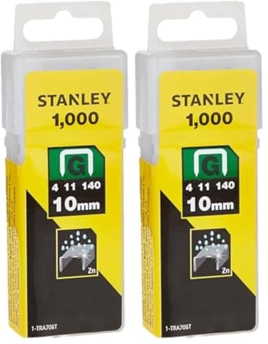 Image of Stanley 1-TRA706T Type G Staples, Silver, 10 mm, Set of 1000 Piece (Pack of 2)