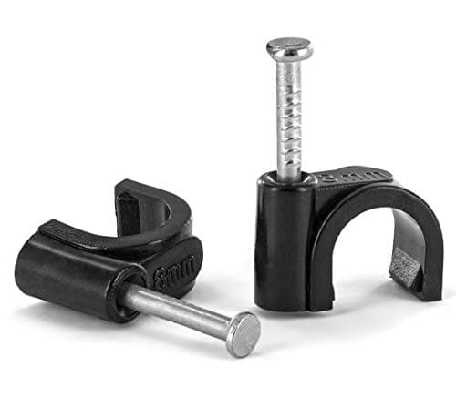 Image of Nartel® Round Cable Clip, 8mm - Black, Pack of 100