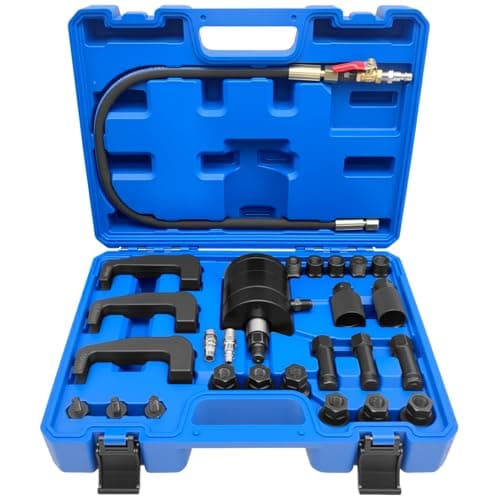Image of ZKTOOL 24PCS Pneumatic Diesel Injector Puller Kit, Air Vibration Diesel Injector Removal Tool Kit, With 19 Adapters, US EU Connectors and Handheld Handle, Suitable for Various Connection Types
