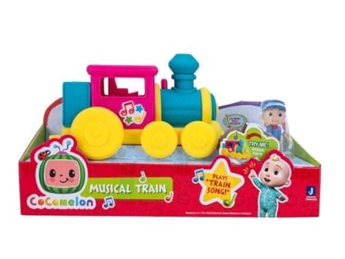 Image of CoComelon Official Musical Vehicle Collection - School Bus, Family Fun Car, Alphabet Train & Tractor Toys