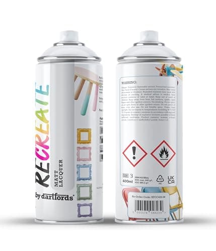 Image of Recreate Clear Matt Spray Varnish Lacquer for Wood, Metal, Plastic | Quick Drying, Smooth, Durable, Easy-to-Apply | Suitable for Indoor / Outdoor | Furniture, Craft, Doors, Ornaments, Pots, Frames