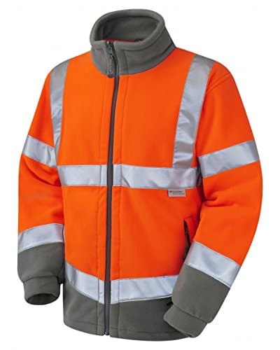 Image of Leo Workwear Hartland Anti-Pill Fleece 280gsm Fleece Jacket, Medium, Hi-Vis Orange