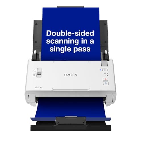 Image of Epson Workforce DS-410 Desktop Sheetfed Business Scanner + Power PDF Software bundle - 26PPM - USB