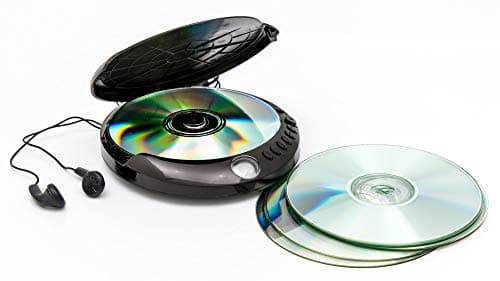 Image of GPO Personal CD Player - 20 Tracks Programmable Memory, LCD Display, Anti-Shock Protection, Earphones Included - Black