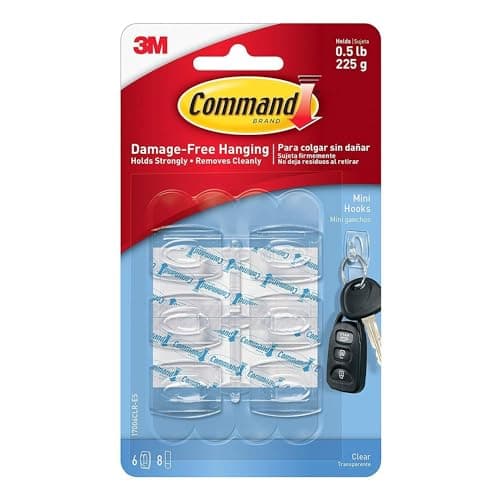 Image of Command Strips 17006CLR Clear Mini Command Hooks 6 Count