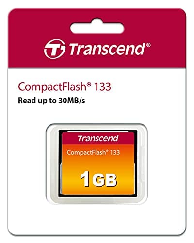 Image of Transcend 1GB CompactFlash 133 Memory Card (CF Card) Up to 30MB/s, Supports Ultra DMA transfer mode 4 with MLC NAND Flash appropriate for entry-level DSLRs TS1GCF133