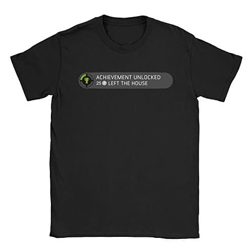 Image of Achievement Unlocked Mens T-Shirt Medium Black Funny Video Gamer Gaming Xbox