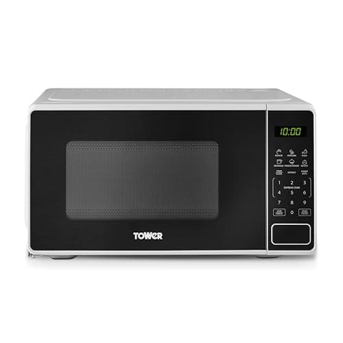 Image of Tower 20L 800W Digital Microwave with 11 Power Levels, 6 Auto Cook Pre-sets, Express Cooking Mode, Weight & Time Defrost Functions, LED Display, White. T24045WHT