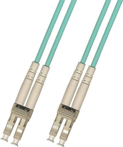 Image of 45 Meter 40Gb OM4 Multimode Duplex Fiber Optic Cable (50/125) - LC to LC - Aqua