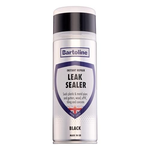 Image of Bartoline Leak Sealer Black 400ml – Premium Waterproof Spray Sealant for Instant Repairs Seals Pipes, Gutters, Wood, uPVC, Concrete Weatherproof, DurableandOverpaintable