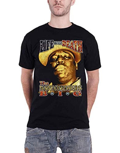 Image of Biggie Smalls T Shirt Life After Death Lyrics Official Mens Black M