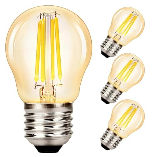 Image of Bpzmm 4 PCS E27 4W Globe Bulbs with Filament 2700K G45 Low Energy Screw Clear Globe Bulb Golf Ball Energy Saving Light Bulbs Edison Screw for Indoor Lighting Non Dimmable Warm White