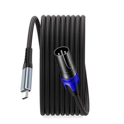 Image of SZRMCC USB C to XLR Cable USB Type C to XLR 3pin Male Mic Audio Braided Cable for iPhone Smartphone Amplifier Speaker Mixer Console Shure Microphone (XLR Male, 3M|9.8FT)