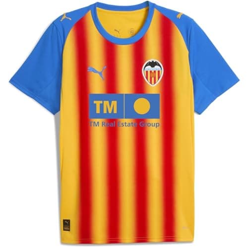 Image of Puma Mens Valencia Third Shirt 2025 2026 Adults Short Sleeve Yellow/red L