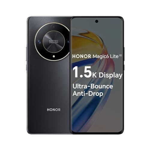 Image of HONOR Magic6 Lite, Sim-Free Mobile Phones, 5G Smartphone, 8GB+256GB, 6,78” Anti-Drop 120Hz Display, 108MP Triple Rear Camera, 5300mAh Battery, Dual SIM, Android 13, Midnight Black