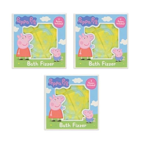 Image of Peppa Pig Bath Fizzer Duo, Bath Toys, Kids Bath Bomb, for 3-Year-Olds and Older, Pineapple and Blueberry Scented, Mild & Gentle on Skin, 3 X 130g