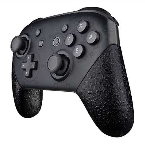 Image of eXtremeRate Textured Black Replacement Handle Grips for Nintendo Switch Pro Controller, 3D Splashing DIY Hand Grip Shell for Nintendo Switch Pro - Controller NOT Included