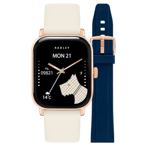 Image of RADLEY Series 56 Navy Silicone & Salt Leather Smart Watch Set