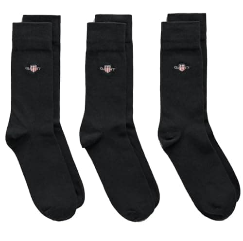 Image of GANT Men's Shield Socks 3-Pack, Ebony Black, 43-45