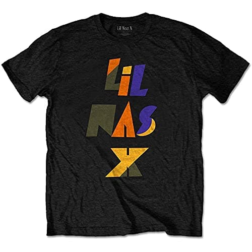Image of Lil Nas X T Shirt Scrap Letters Logo Official Mens Black M