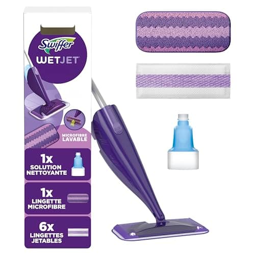 Image of Flash Power Spray Mop Floor Cleaner Starter Kit, All-in-One Mopping System (6 Disposable + 1 Washable Pad + 1.25L Refill), Powered Deep Clean for Your Hard Floor Surfaces
