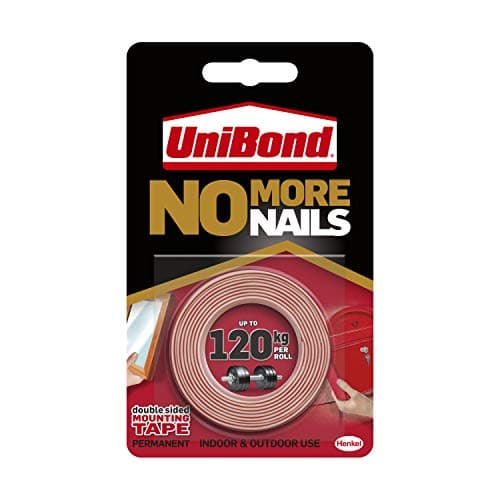 Image of Unibond No More Nails On A Roll, Double-Sided Tape for Reliable Instant Bonding, Multipurpose Adhesive Tape, Adhesive Strips for Indoor/Outdoor Use, 19mm x 1.5m Roll