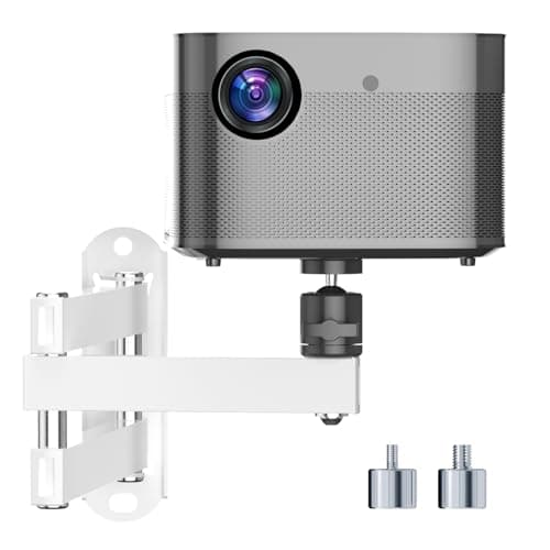 Image of suptek Foldable Projector Wall Mount Universal Adjustable Wall Projector Mount 1/4" M4 M6 Screw Size, White, MA1330YTW