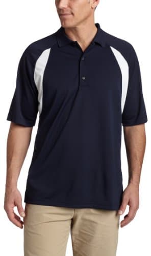Image of Greg Norman Color Block Performance Polo Shirt Navy