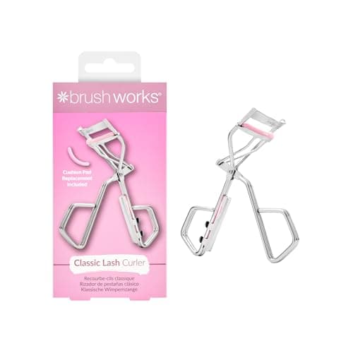 Image of Brushworks Classic Lash Curler – Stainless Steel Precision Eyelash Curler with Soft Silicone Pads & Replacement Pad, Lash Curling Tool for All Eye Shapes & Salon-Style Results