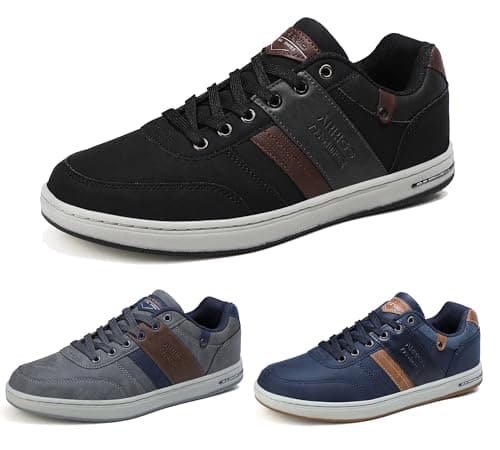 Image of ARRIGO BELLO Casual Shoes Mens Trainers Walking Shoe Skate Athletic Formal Classic Sneakers Men Size 7-11UK (1010Black,11)