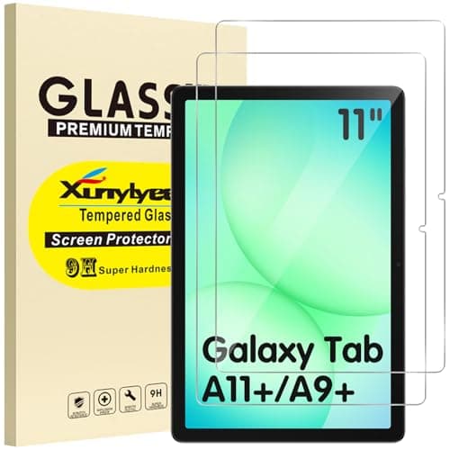 Image of XunyLyee 2-Pack, Screen Protector for Samsung Galaxy Tab A11 Plus/ A9 Plus/ A11+/ A9+ 11 Inch Tempered Glass Film Bubble Free Easy Installation