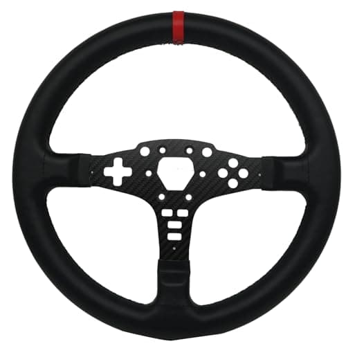 Image of Replace 13 inch lightweight Original Leather Steering Wheel Panel For For MOZA ES/ESX Steering Wheel Hub; For Xbox Series X/S PS4 PS5 PC R5 R3 R16 R21 Base (For MOZA ES/ESX)