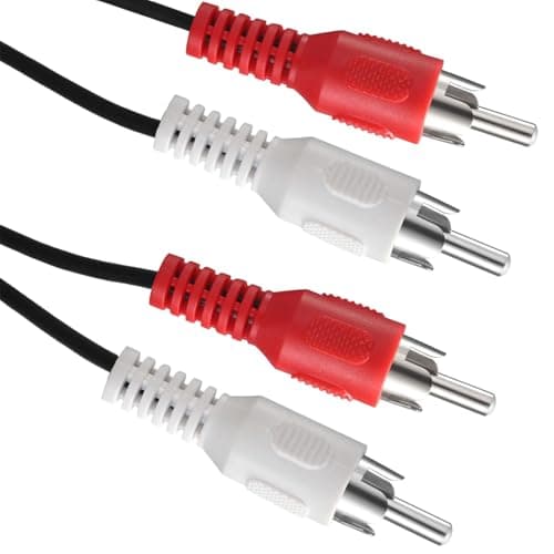 Image of Wzhiy 1.5m RCA Cables Male-to-Male – 2RCA to 2RCA Cables Audio Cable for Home Cinema, Subwoofer, TV, DVD & Gaming Consoles – Coaxial Stereo Audio Lead,Phono Cable