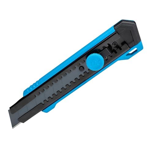 Image of OX Pro 25mm Snap-Off Utility Knife with Twist Lock Blade Control, Heavy-Duty Aluminium Body, SK5 Blade with 7 Snap Points, Safety Snapper & Tether Hole, OX-P225602