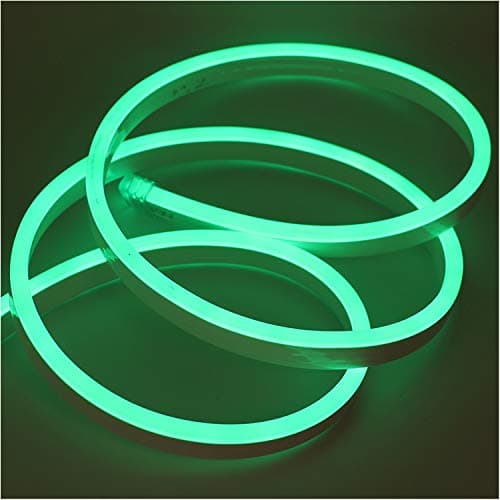 Image of GQL 2m Green Flexible NEON Light, 220V SMD 2835 120 LED Strip Light Kit (IP65 Waterproof) with UK Plug Power Supply for Home Garden Bar Decoration