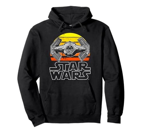 Image of Star Wars Tie Fighter Retro Halftone Sunset Pullover Hoodie