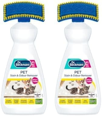 Image of Dr. Beckmann Pet Stain & Odour Remover, Eliminates stains and odours caused by pets, incl. applicator brush, 650 ml (Pack of 2)