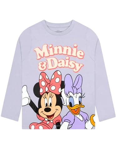 Image of Disney Tshirt, Minnie Mouse and Daisy Duck Girls Long Sleeve T Shirt, Girls Long Sleeve Tops 7-8 Years Blue