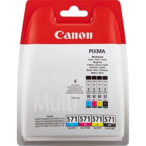 Image of Canon CLI-571 Ink Cartridge Cyan/Magenta/Yellow/Black Pack of 4