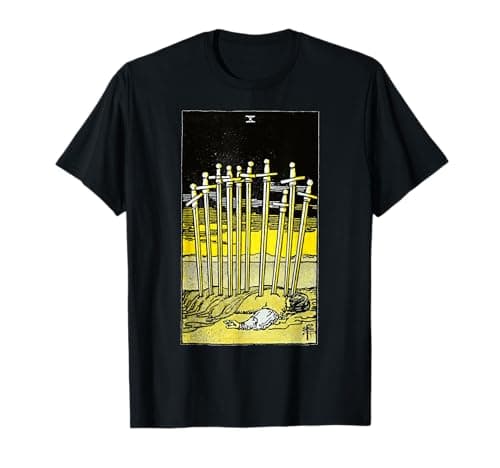 Image of Tarot Card 10 X Ten Of Swords T-Shirt Occult Vintage Gift T-Shirt