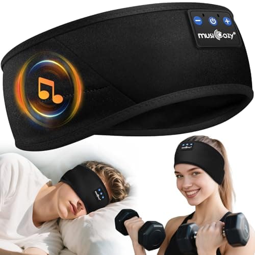Image of MUSICOZY Sleep Headphones Headband, Upgraded Bluetooth 5.4 & 16H Playtime - Ultra-Thin Wireless Headband Headphones for Side Sleepers, Machine Washable, Unisex for Sleeping, Yoga, Relaxation
