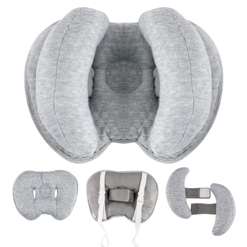 Image of KAKIBLIN Baby Head Neck Support Pillow,2 in 1 Banana Neck Pillow for Baby,Babies Travel Pillows for Stroller,Adjustable Babies Pillows for Head(Gray)