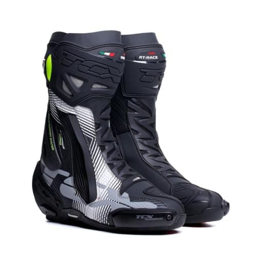 Image of TCX Men's Rt-Race Pro Air Motorcycle Boot, Black White Grey, 7.5 UK