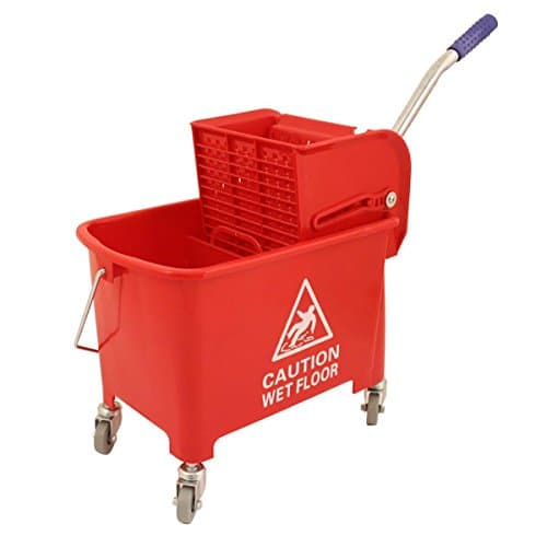 Image of Bentley 20 Litre Portable Mobile Mop Bucket With Wringer - Red